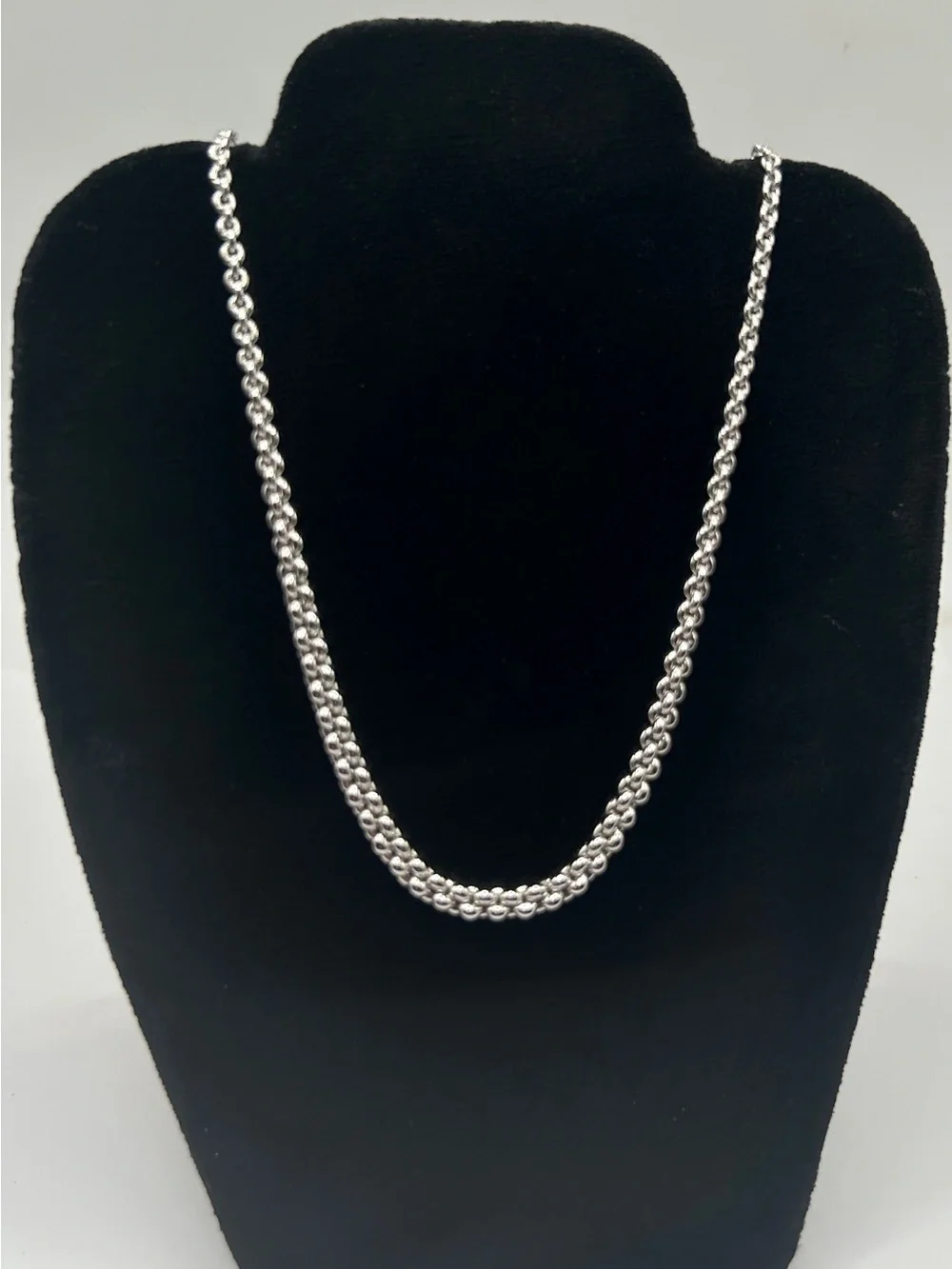 Monet Silver-Tone Double Beaded Chain Necklace - Women Jewelry